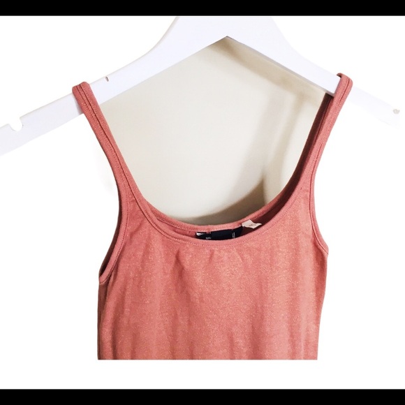 H&M Basic Tank/Top With Scoop Neck Rose Gold Metallic Size XS - Picture 3 of 6